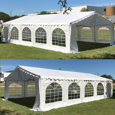 Budget PE Party Tent 32'x16' with Waterproof Top - B Model