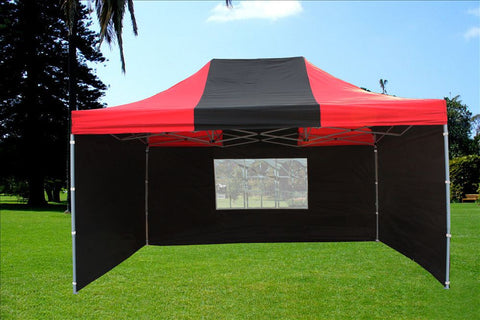 F Model 10'x15' Black Red - Pop Up Tent Pro