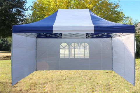 F Model 10'x15' Blue White - Pop Up Tent Pro
