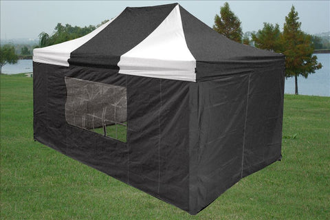 F Model 10'x15' Black White - Pop Up Tent Pro