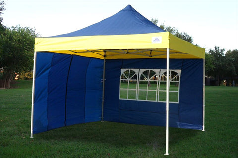 F Model 10'x10' Navy Blue/Yellow - Pop Up Tent Pro