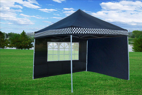 F Model 10'x10' Black Checker - Pop Up Tent Pro