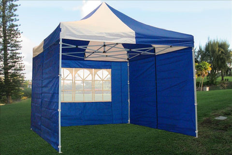 F Model 10'x10' Blue White - Pop Up Tent Pro