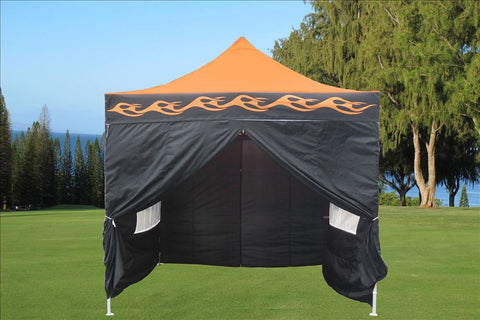 F Model 10'x10' Orange Flame - Pop Up Tent Pro