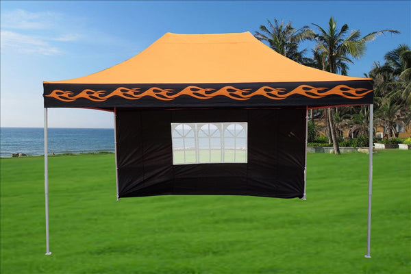 Orange Flame 10 x15 Pop Up Tent Pro F. Attractive colors in Pop Up Canopies. Free shipping to 48 states