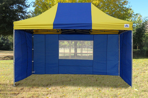 USパップテント Navy Blue/Yellow 10'x15' Pop Up Tent Pro - F Model. Three