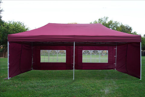 F Model 10'x20' Maroon - Pop Up Tent Pro