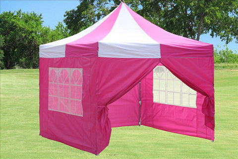 F Model 10'x10' Pink White - Pop Up Tent Pro