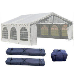 Budget PE Party Tent 20'x20' with Waterproof Top - B Model - Including 2 Long Bags + 1 Short Bag