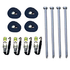 Heavy Duty Storm Safety Pack (Pegs + Straps + Ratchets) for Party Tent Canopy