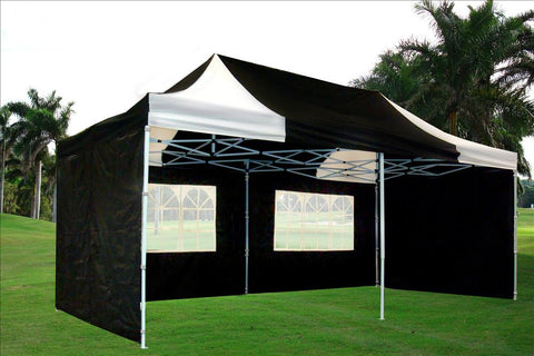 F Model 10'x20' Black White - Pop Up Tent Pro