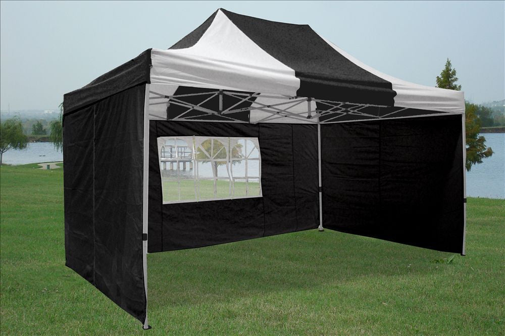 Black White 10 x15 Pop Up Tent Instant shade and shelter for