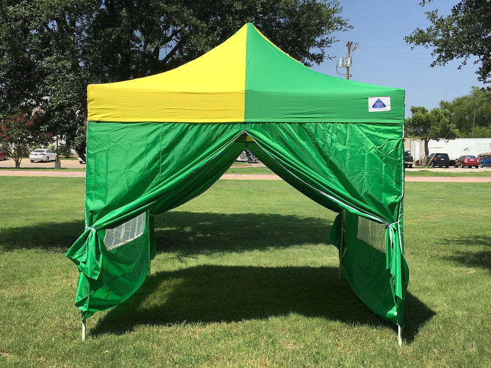 green pop up tent F Model 10'x10' Green Yellow