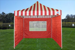 F Model 10'x10' Red Stripe - Pop Up Tent Pro