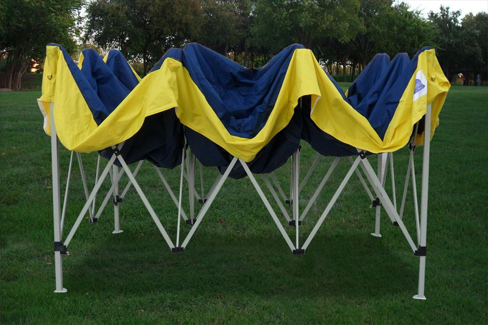 USパップテント Navy Blue/Yellow 10'x15' Pop Up Tent Pro - F Model. Three