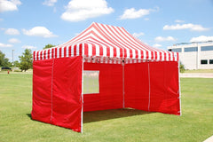 F Model 10'x15' Red Stripe - Pop Up Tent Pro