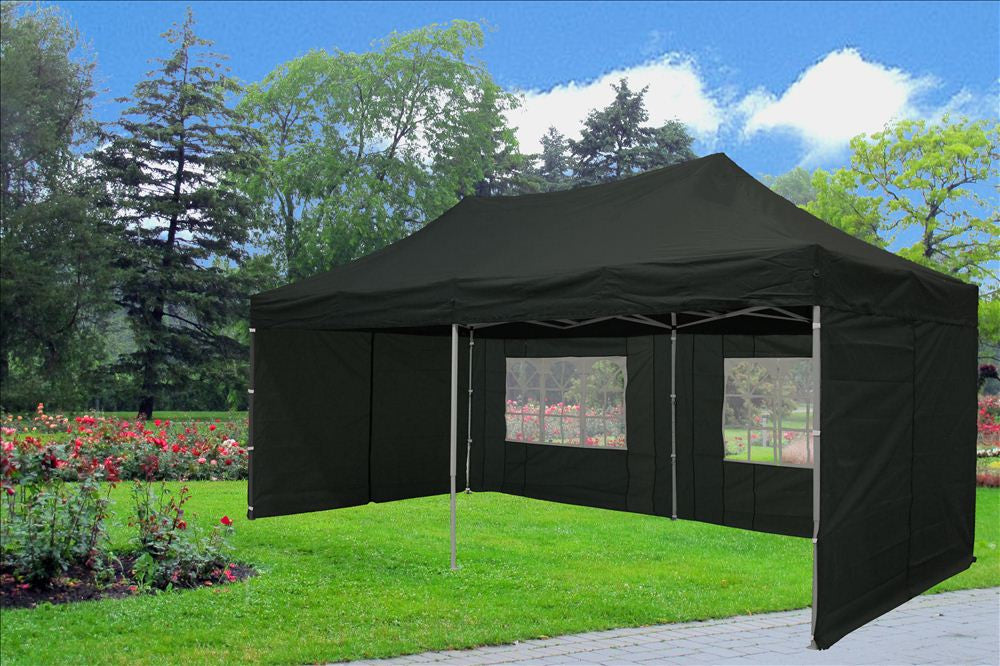 tent black Black 10'x20' Pop Up Tent Pop Up Shade EZ up Style Tents