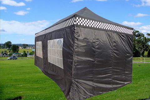 F Model 10'x20' Black Checker - Pop Up Tent Pro