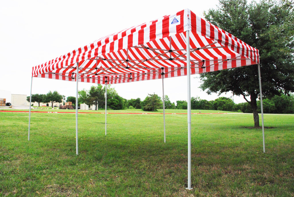 F Model 10'x20' Red Stripe - Pop Up Tent Pro – Deltacanopy