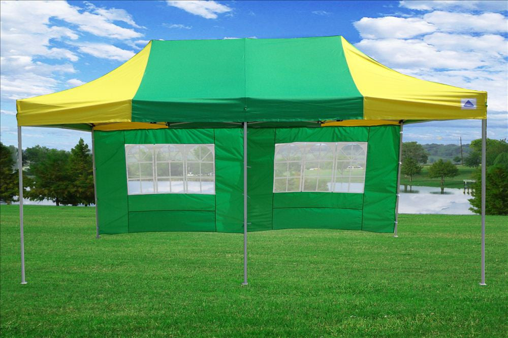 green pop up tent F Model 10'x20' Green Yellow