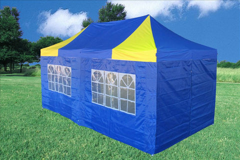 F Model 10'x20' Blue Yellow - Pop Up Tent Pro