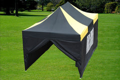 F Model 10'x15' Black Yellow - Pop Up Tent  Pro