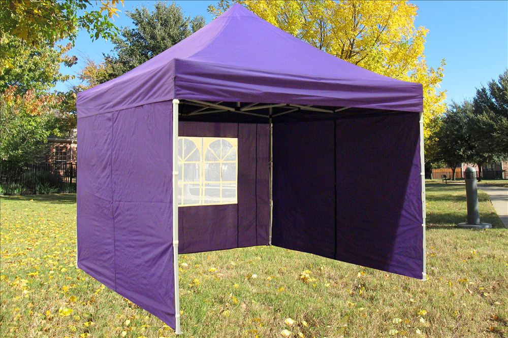 Purple pop up tent shop