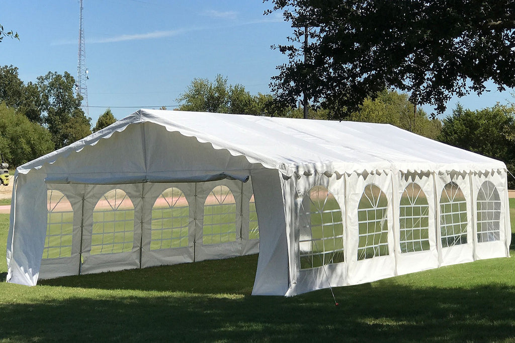 Budget PE Party Tent 32'x16' with Waterproof Top – Deltacanopy
