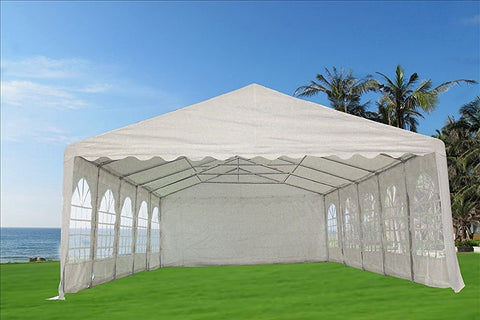 PE Party Tent 32'x20' with Waterproof Top - White